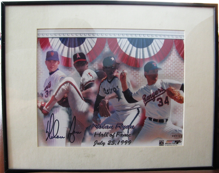 NOLAN RYAN SIGNED LIMITED EDITION PHOTO w/STEINER