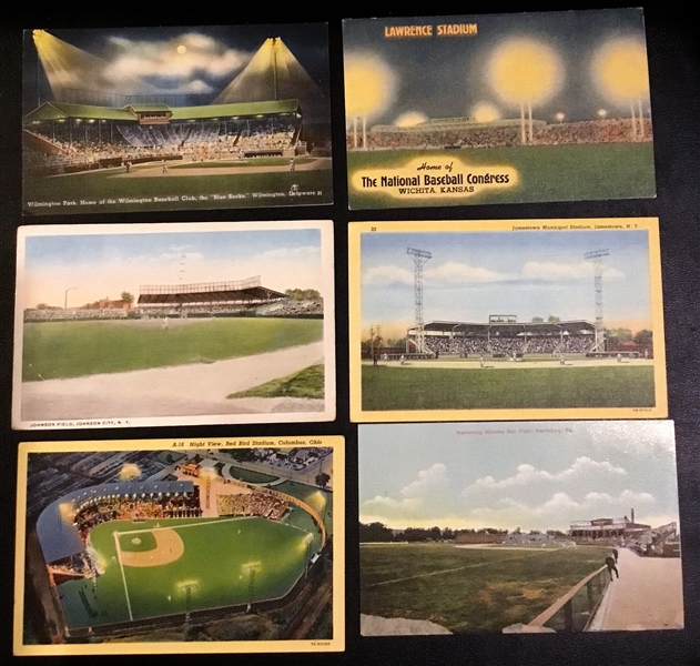 VINTAGE LOT OF 6 STADIUM POSTCARDS