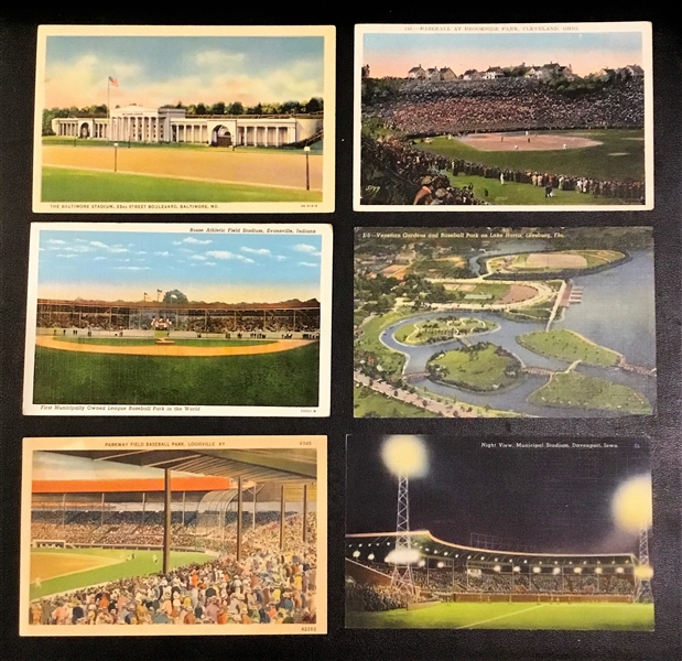 VINTAGE LOT OF 6 STADIUM POSTCARDS