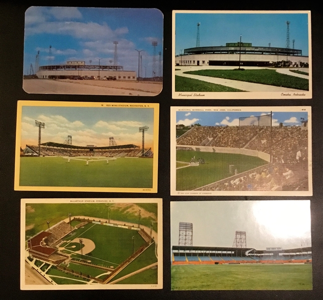 VINTAGE LOT OF 6 STADIUM POSTCARDS