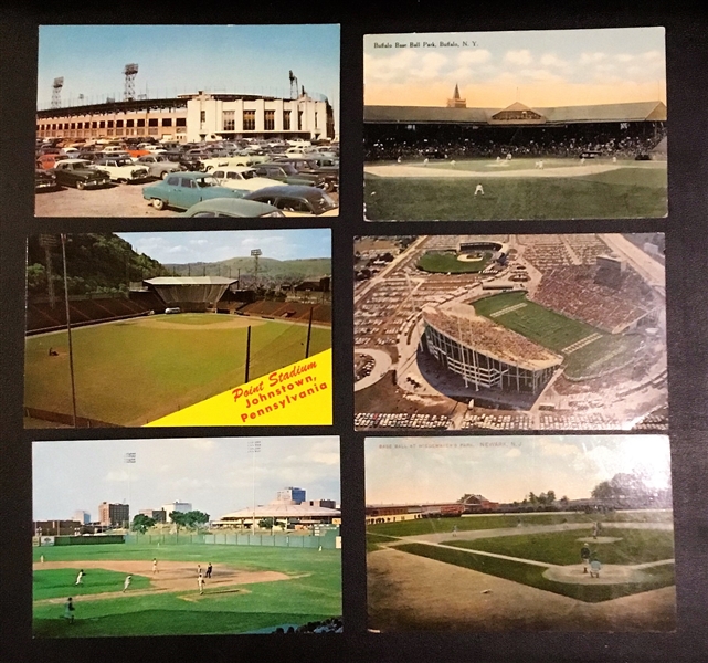 VINTAGE LOT OF 6 STADIUM POSTCARDS