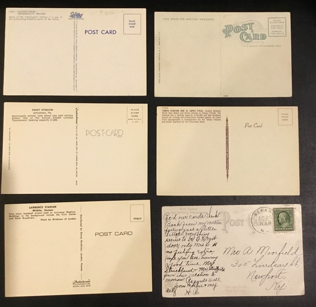 VINTAGE LOT OF 6 STADIUM POSTCARDS