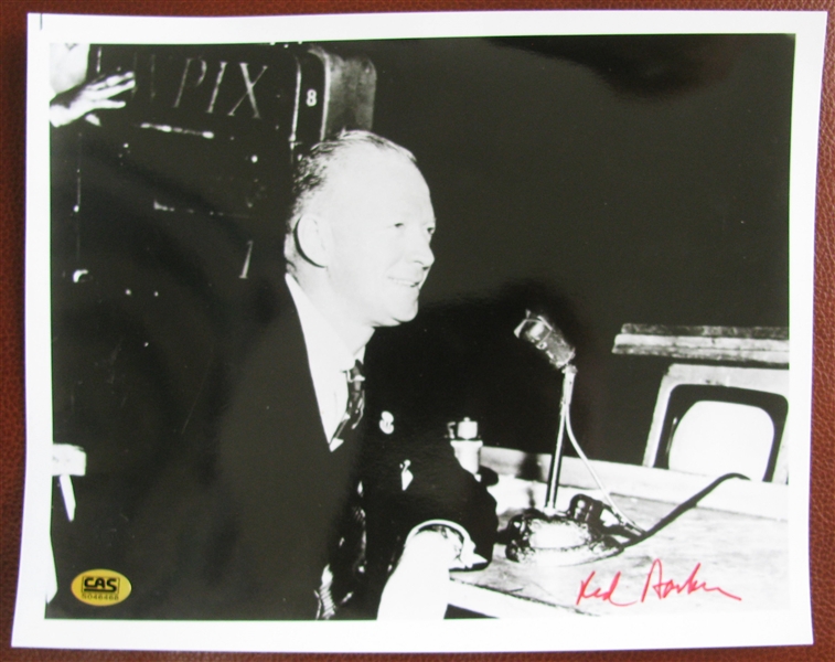 RED BARBER SIGNED 8 X 10 PHOTO w/CAS