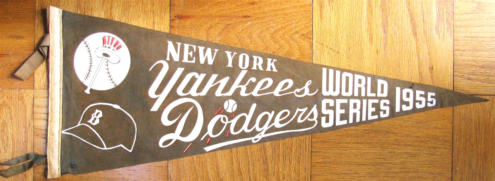 1955 WORLD SERIES PENNANT- DODGERS/YANKEES