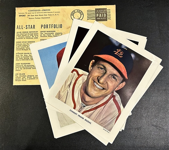 1953 ALL-STAR PHOTO PORTFOLIO w/MUSIAL/COUSEY, & MORE- RARE