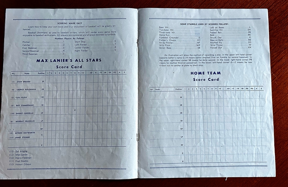 1948 MAX LANIER'S ALL STARS BARNSTORMING PROGRAM