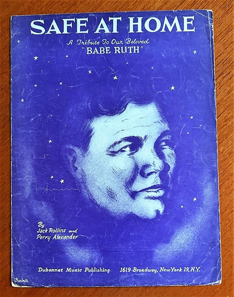 1948 BABE RUTH SAFE AT HOME SHEET MUSIC