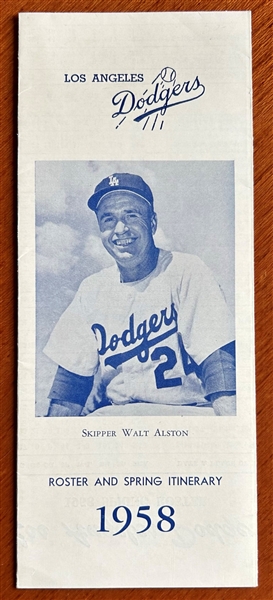 1958 LOS ANGELES DODGERS ROSTER BOOKLET - 1st YEAR