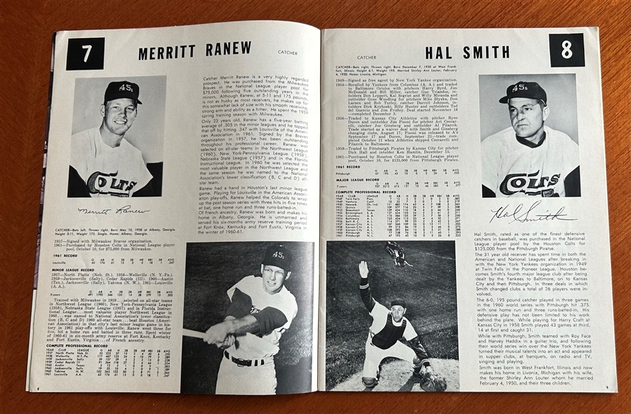 1962 HOUSTON COLT .45s YEARBOOK - 1st YEAR OF FRANCHISE