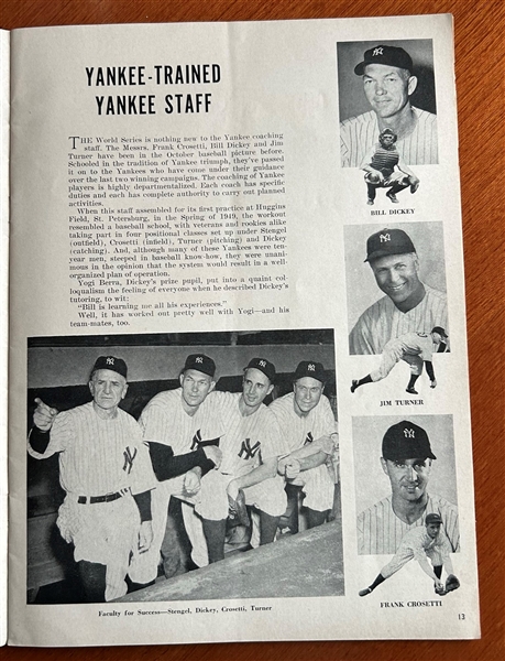 1950 WORLD SERIES PROGRAM YANKEES vs PHILLIES