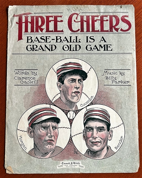 1912 THREE CHEERS PHILADELPHIA ATHLETICS SHEET MUSIC