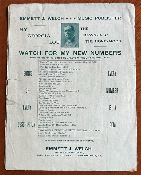 1912 THREE CHEERS PHILADELPHIA ATHLETICS SHEET MUSIC