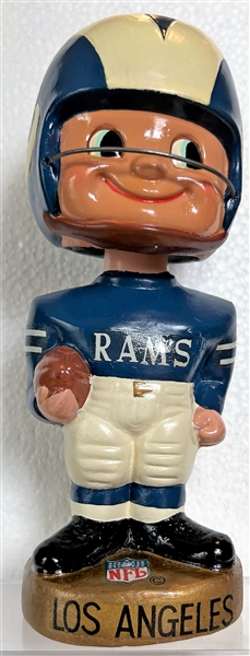 60's LOS ANGLES RAMS GOLD BASE BOBBING HEAD - RARE