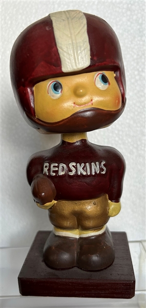 60's WASHINGTON REDSKINS WOOD BASE BOBBING HEAD