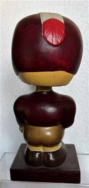 60's WASHINGTON REDSKINS WOOD BASE BOBBING HEAD