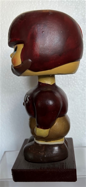 60's WASHINGTON REDSKINS WOOD BASE BOBBING HEAD