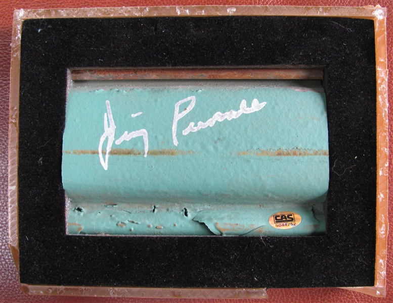 JIMMY PIERSALL SIGNED PIECE OF THE GREEN MONSTER - FENWAY PARK /CAS COA