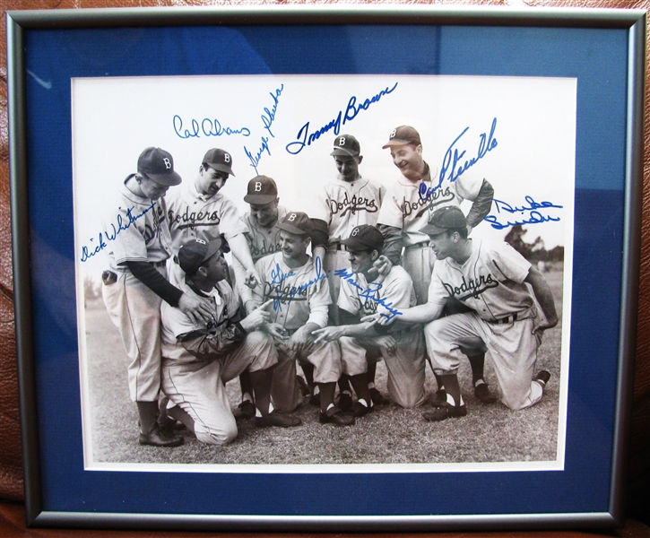 1949 BROOKLYN DODGERS (8) SIGNED PHOTO - SNIDER - FURILLIO - SHUBA w/CAS COA