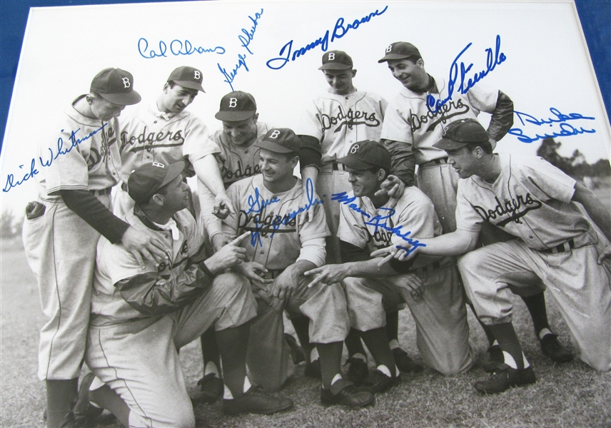 1949 BROOKLYN DODGERS (8) SIGNED PHOTO - SNIDER - FURILLIO - SHUBA w/CAS COA