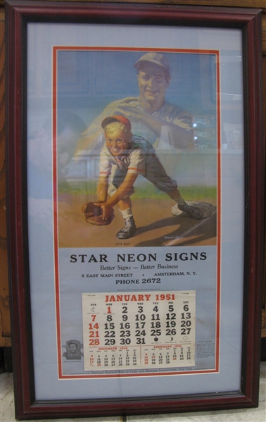 1951 LOU GEHRIG CALENDAR FRAMED