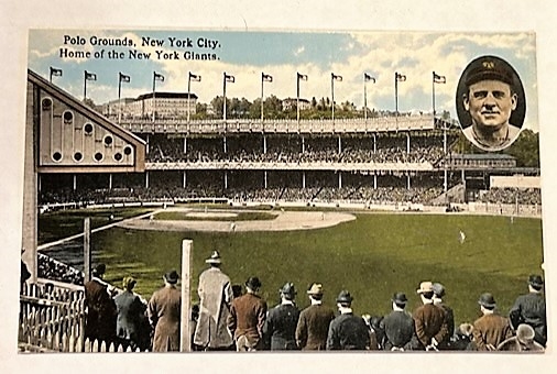 VINTAGE POLO GROUNDS STADIUM POSTCARD w/JOHN MCGRAW