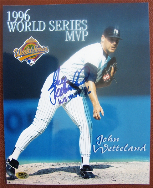 JOHN WETTELAND W.S. M.V.P. 96 SIGNED 8 x 10 PHOTO w/CAS COA