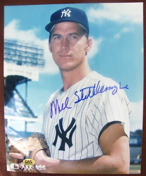 MEL STOTTLEMYRE SIGNED 8 x 10 PHOTO w/CAS COA