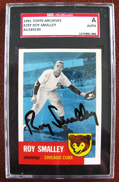 ROY SMALLEY SIGNED BASEBALL CARD - SGC SLABBED & AUTHENTICATED