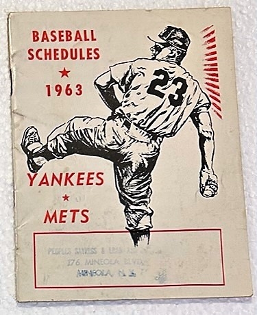 1963 NEW YORK YANKEES & METS SCHEDULE BOOKLET