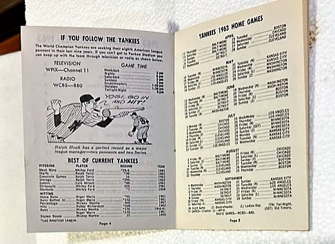 1963 NEW YORK YANKEES & METS SCHEDULE BOOKLET