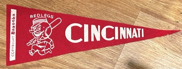 1959 CINCINNATI REDS BAZOOKA PREMIUM PENNANT