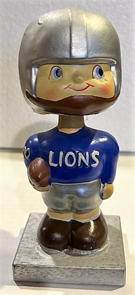 60's DETROIT LIONS WOOD BASE BOBBING HEAD