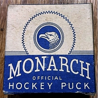 VINTAGE MONARCH OFFICIAL HOCKEY PUCK w/BOX