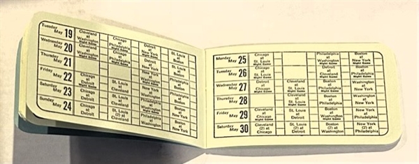 VINTAGE 40's/50's PHILADELPHIA ATHLETICS SCHEDULE BOOKLETS - 4 DIFFERENT