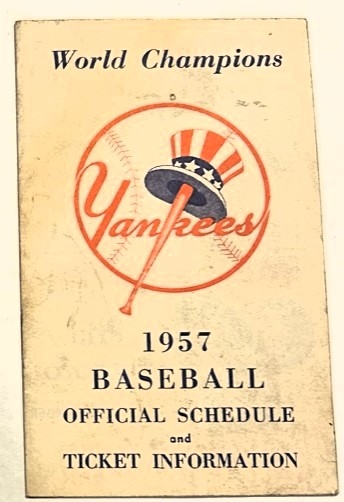 1957 NEW YORK YANKEES SCHEDULE BOOKLET