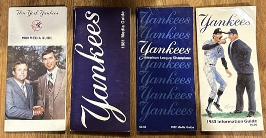 1980-1983 NEW YORK YANKEES MEDIA GUIDES - 4 DIFFERENT