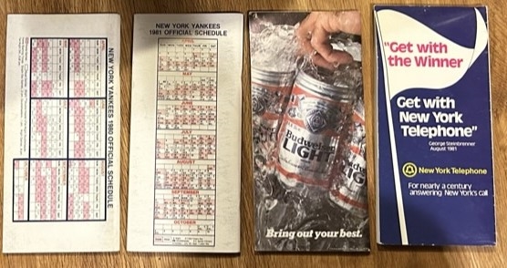 1980-1983 NEW YORK YANKEES MEDIA GUIDES - 4 DIFFERENT