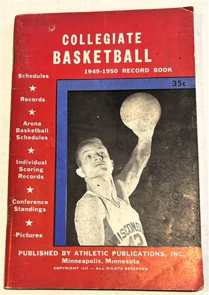 1949-50 COLLEGIATE BASKETBALL RECORD BOOK w/COUSY