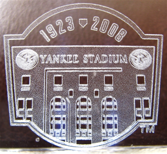 1923-2008 NY YANKEES PAPERWEIGHT WITH ORIGINAL STADIUM DIRT - MLB 