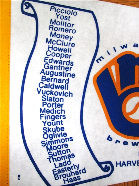 1982 MILWAUKEE BREWERS WORLD CHAMPIONS SCROLL PENNANT