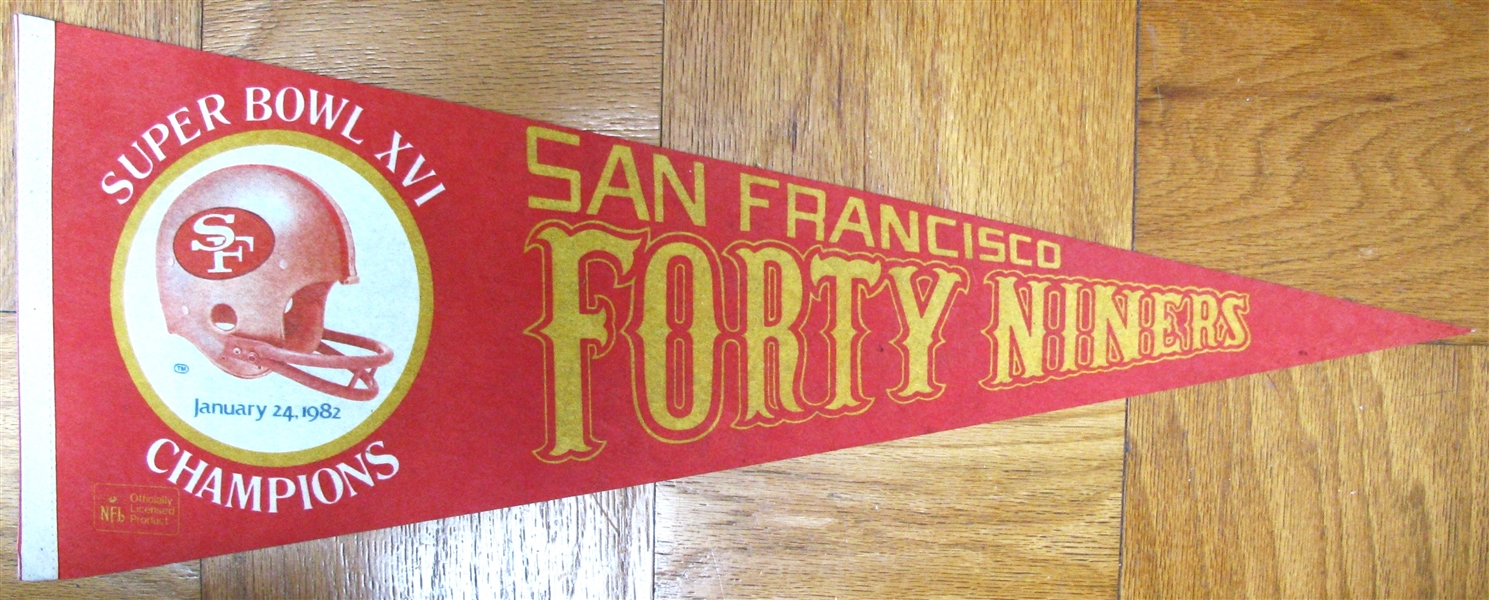 1982 SAN FRANCISCO 49ers SUPER BOWL XVI PENNANT