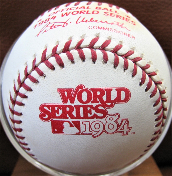 1984 WORLD SERIES COMMEMORATIVE BASEBALL w/BOX- TIGERS vs PADRES