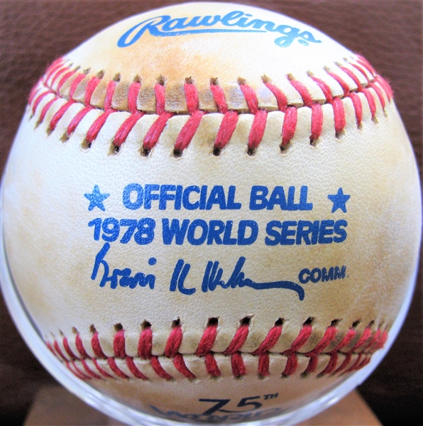 1978 WORLD SERIES COMMEMORATIVE BASEBALL w/BOX- YANKEES vs DODGERS