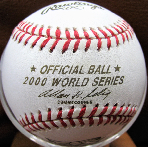 2000 WORLD SERIES COMMEMORATIVE BASEBALL w/BOX- YANKEES vs METS