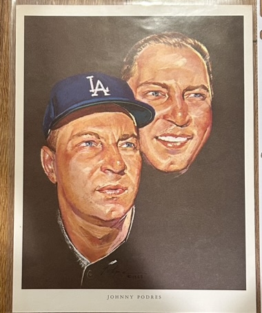 1964 JOHNNY PODRES L.A. DODGERS VOLPE PRINT