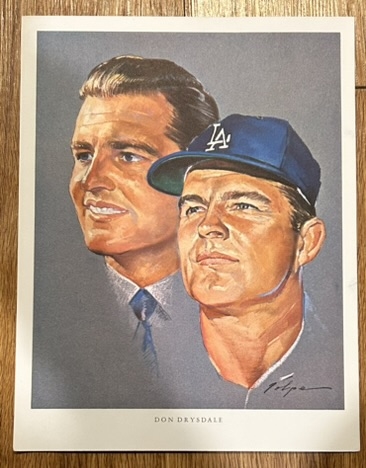 1964 DON DRYSDALE L.A. DODGERS VOLPE PRINT