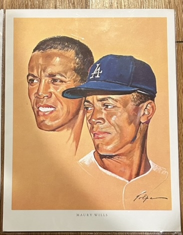 1964 MAURY WILLS L.A. DODGERS VOLPE PRINT