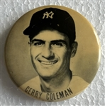 50s GERRY COLEMAN "NEW YORK YANKEES" PIN