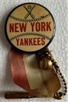 40s/50s NEW YORK YANKEES PIN w/RIBBON & CHARMS