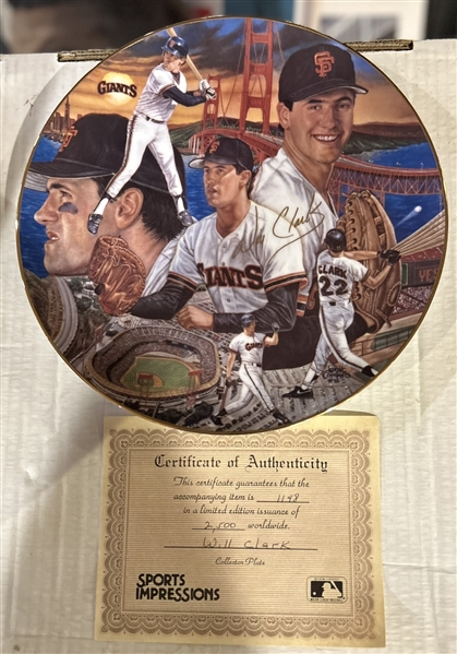 WILL CLARK SPORTS IMPRESSIONS LIMITED-EDITION PLATE w/BOX